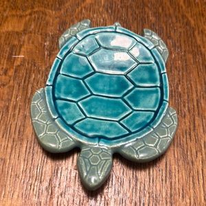 Signed Turtle Pottery Dish